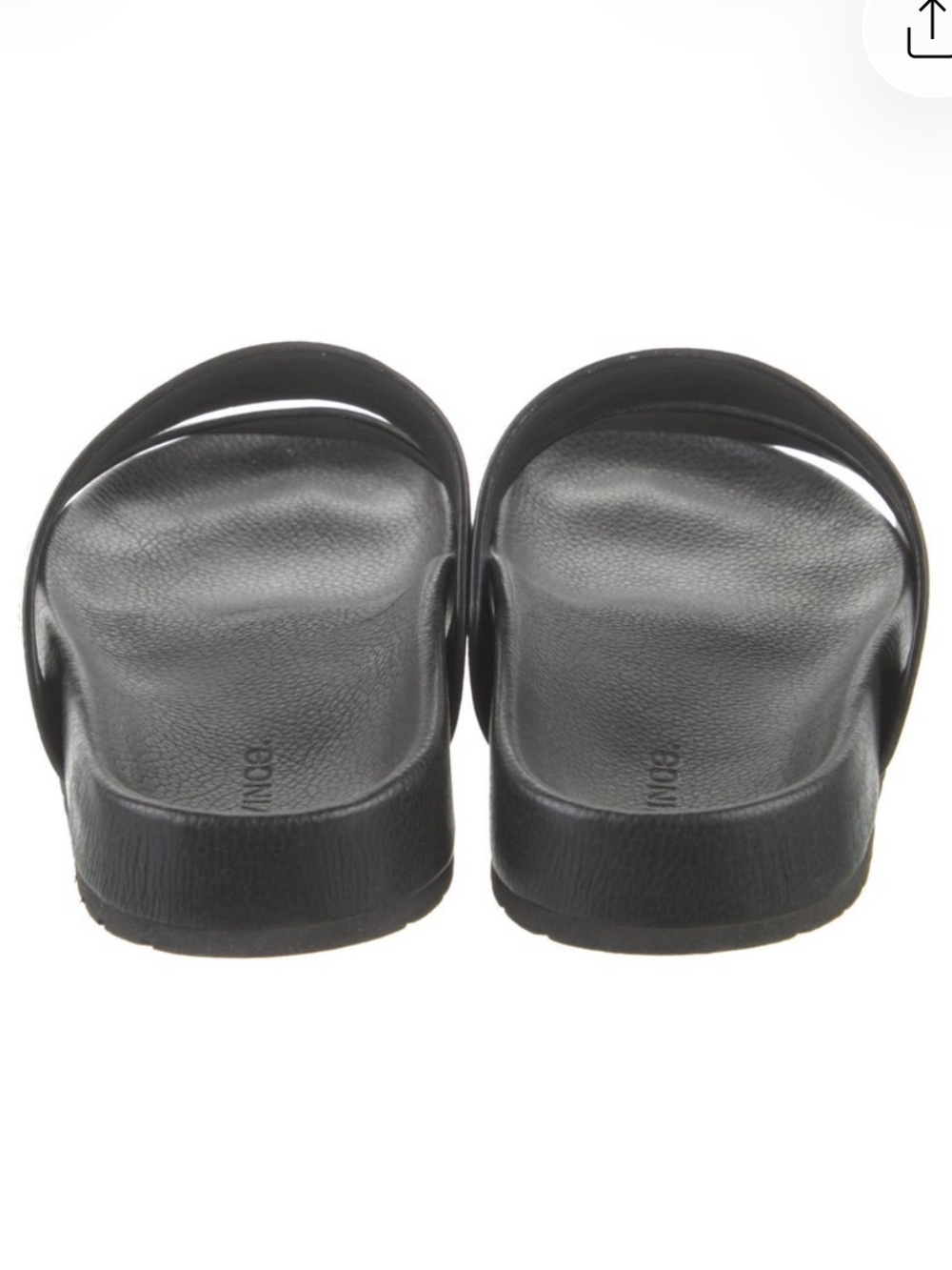 Vince Women’s Size 7 Black Leather Double-Strap Slide - Picture 4 of 10
